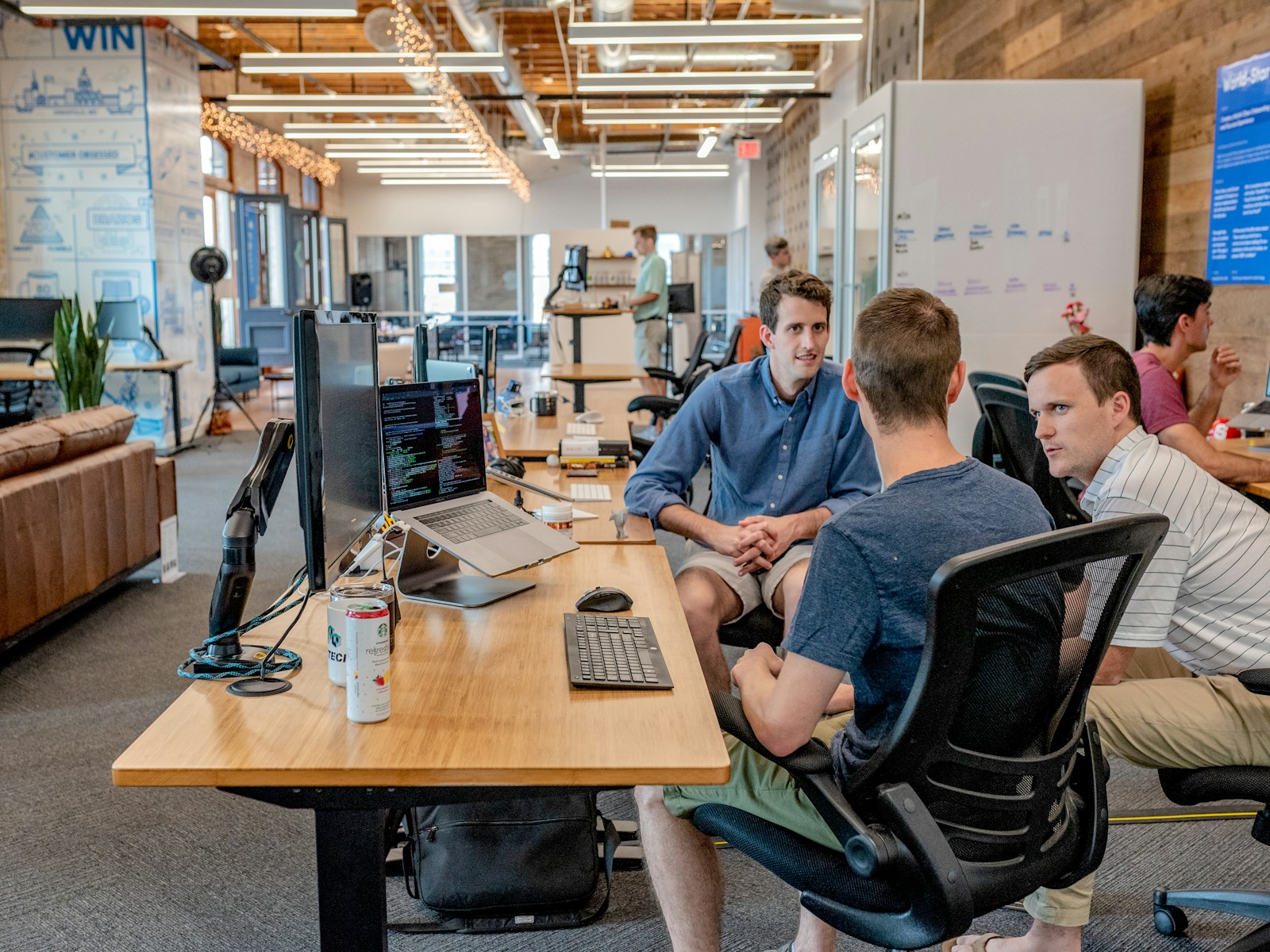 An open office with a team at work